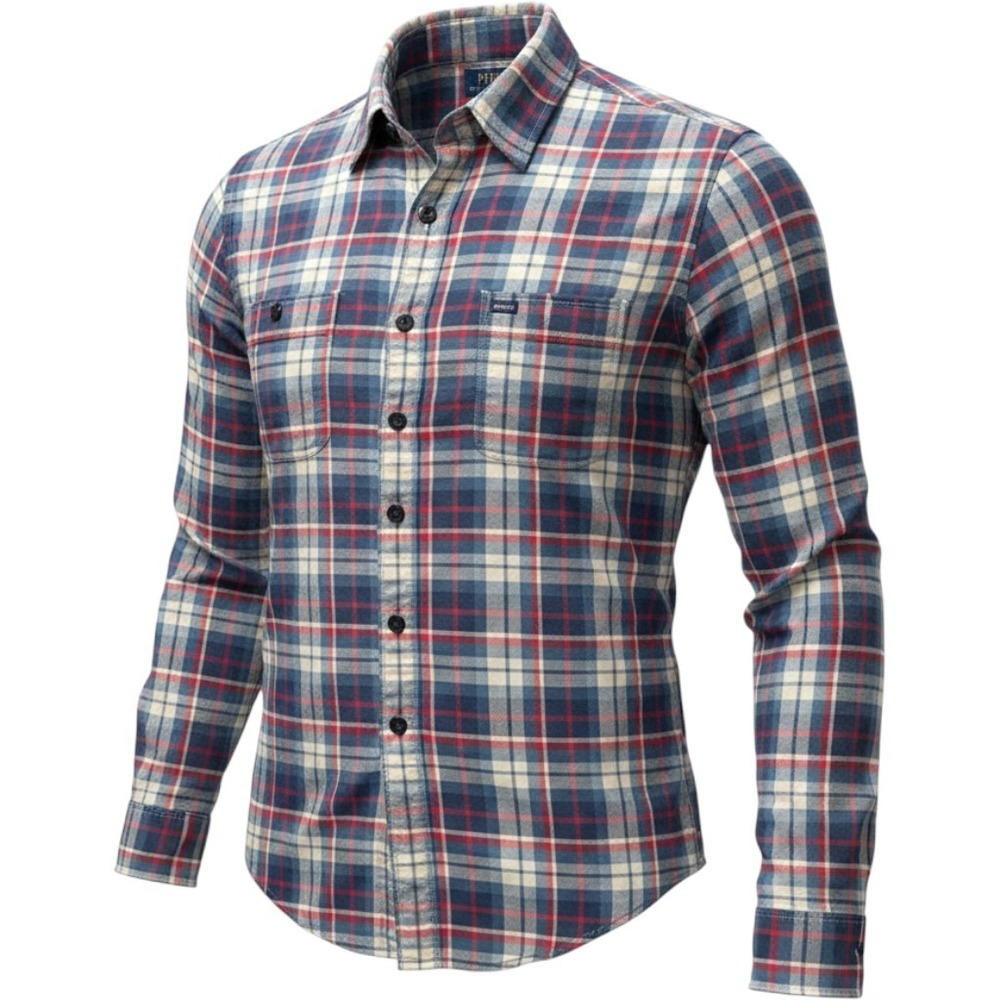 Polo Ralph Lauren Mens Classic Fit Plaid Flannel Shirt Blue Red Large